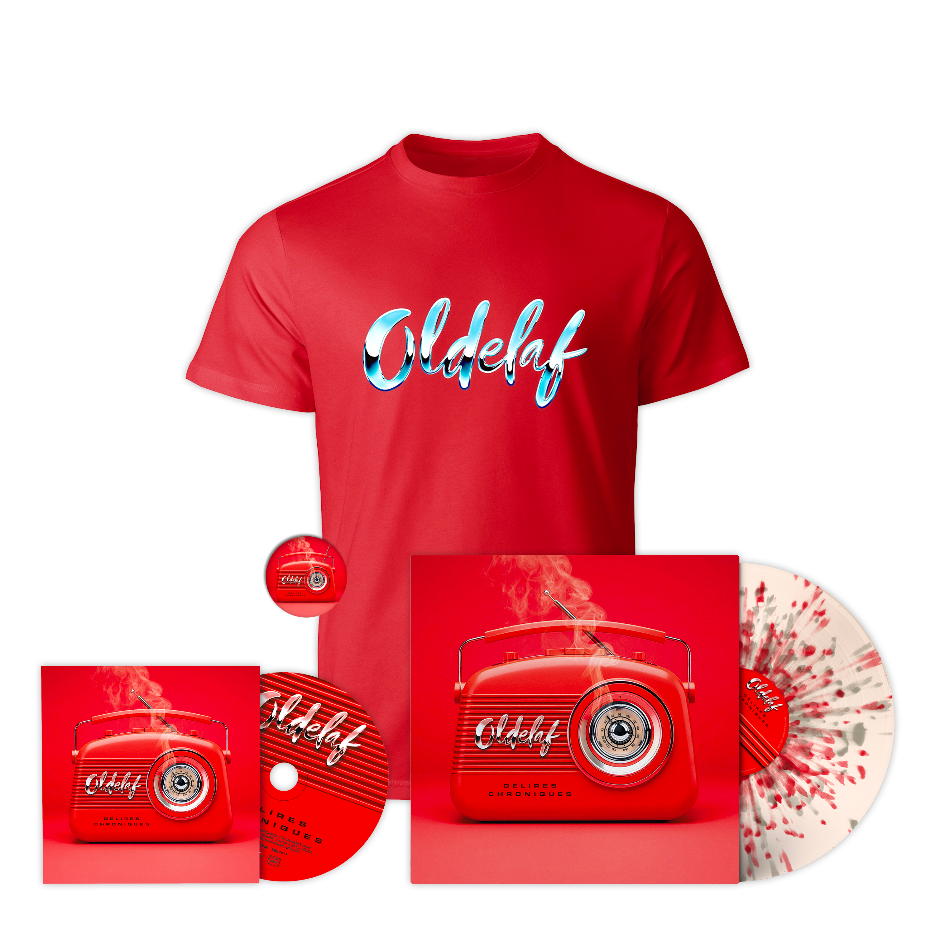 Mégapack “Délires Chroniques“ vinyle splatter numéroté édition limitée + CD + T-shirt + Badge