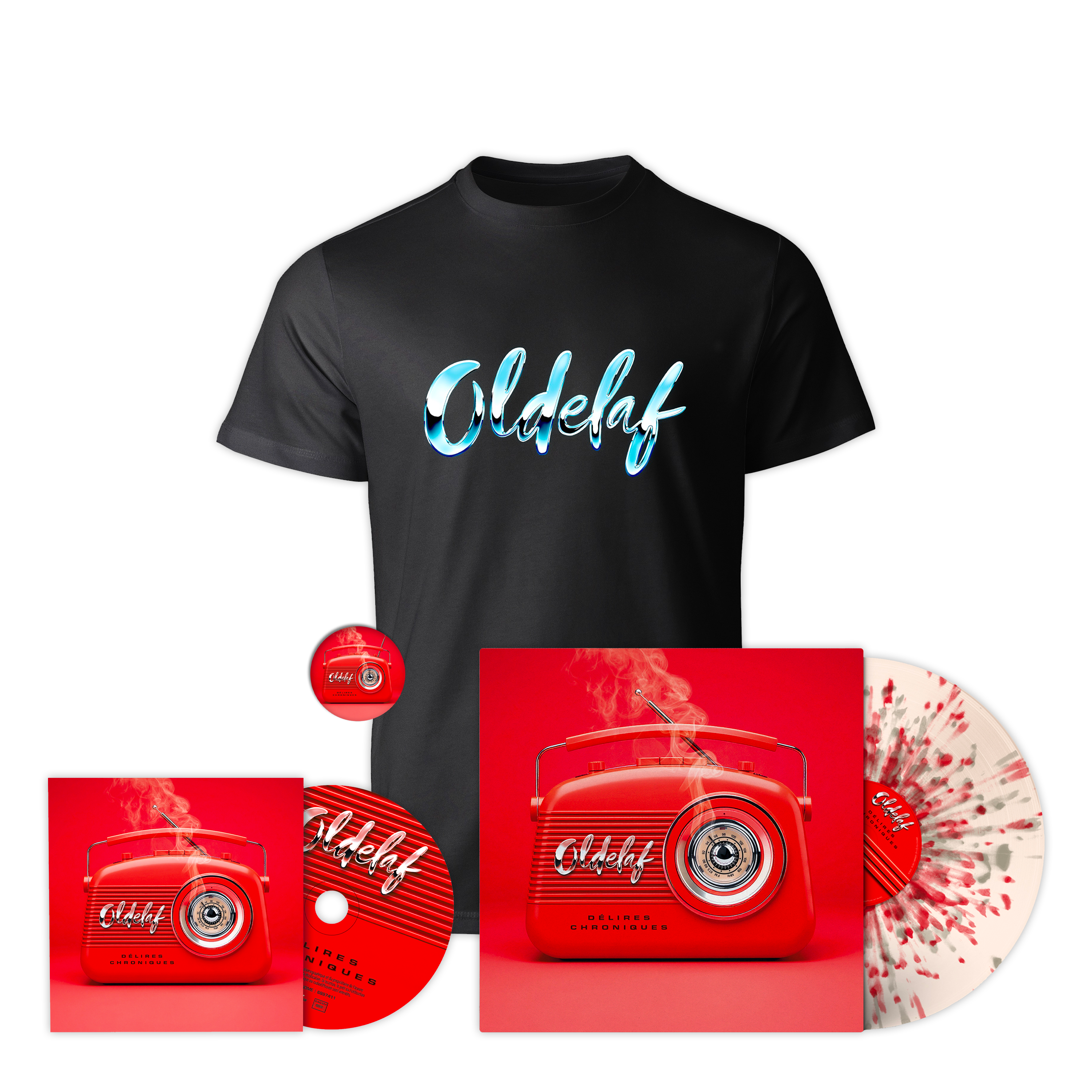 Mégapack “Délires Chroniques“ vinyle splatter numéroté édition limitée + CD + T-shirt + Badge